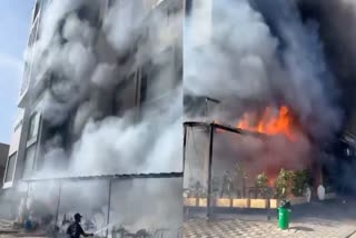 Fire broke out in cafe in Indore
