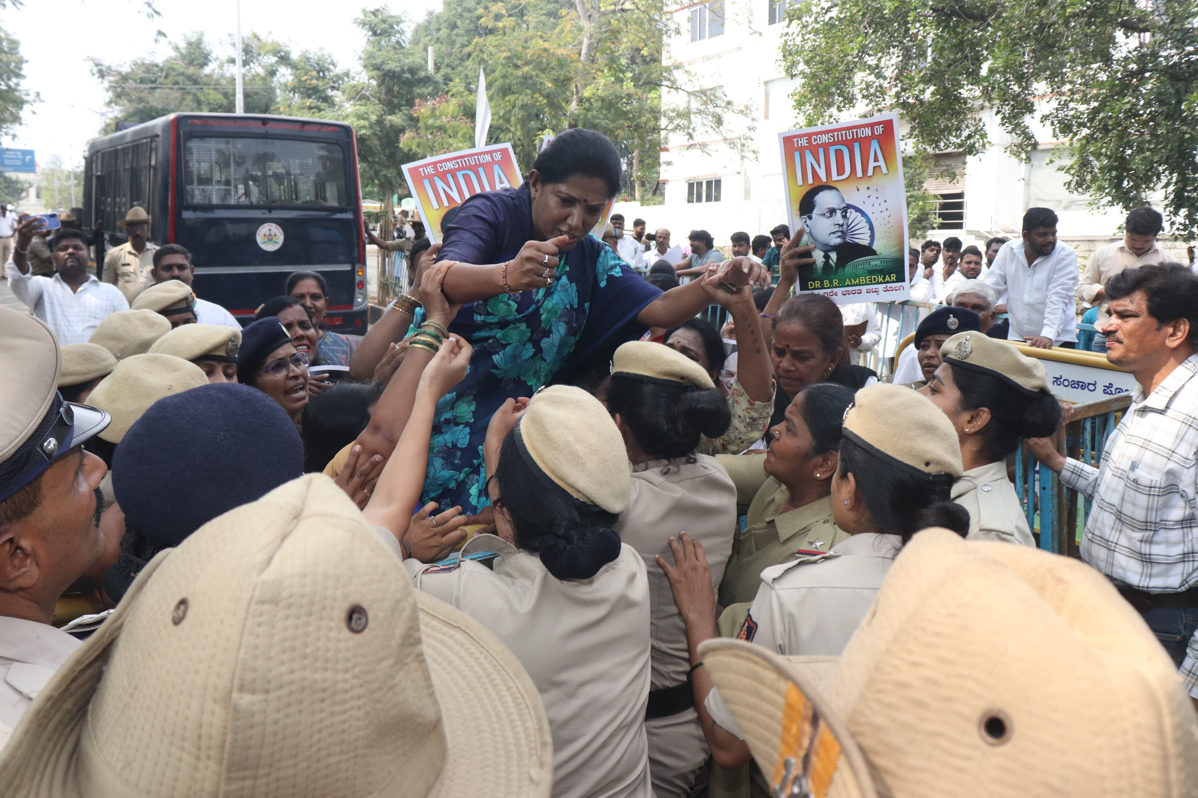 CONGRESS HOLDS MASSIVE PROTEST AGAINST UNION HOME MINISTER AMIT SHAH