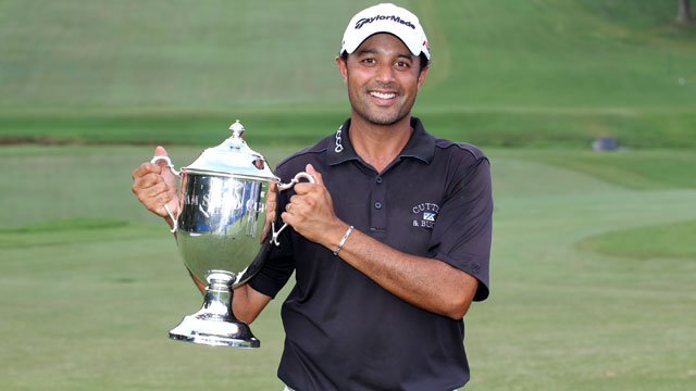 Arjun Atwal with the PGA Tour title.