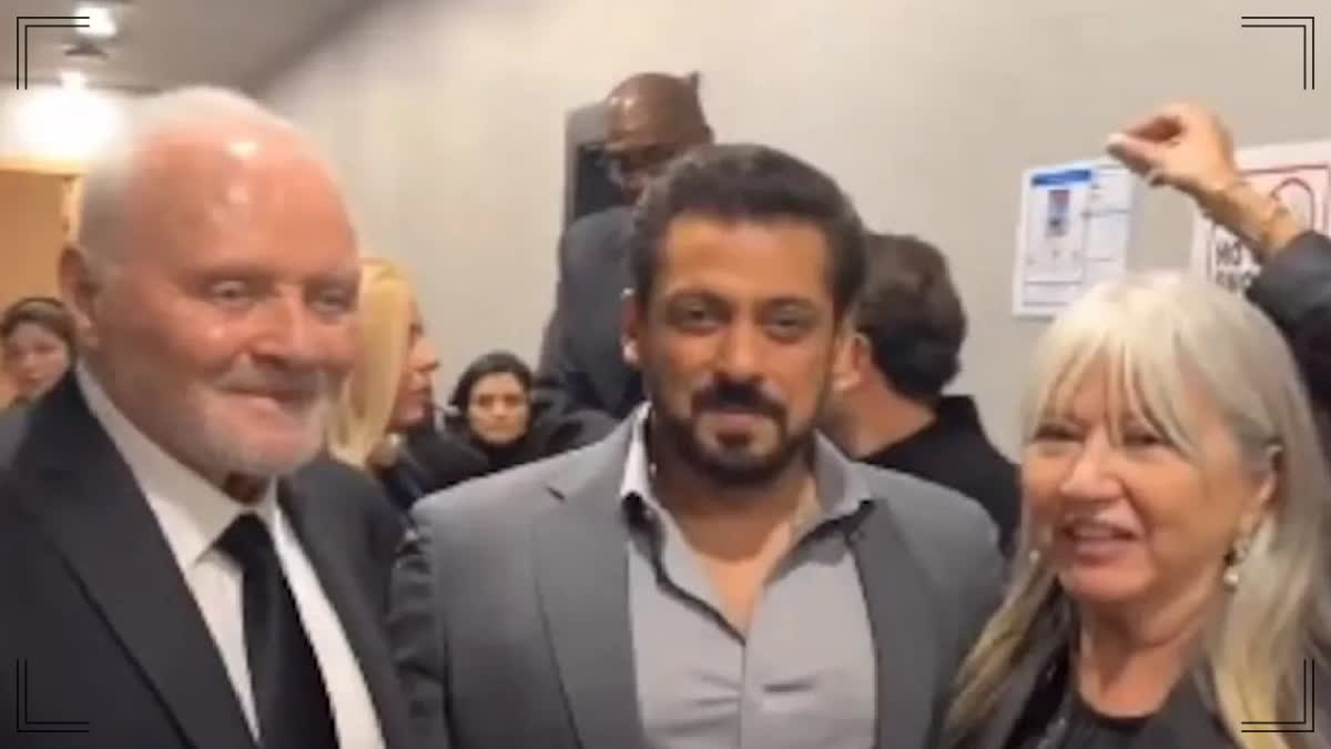 Salman Khan poses with actor Anthony Hopkins