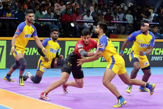 Tamil Thalaivas registered a 45-28 victory against Bengaluru Bulls in the Pro Kabaddi League on Sunday.