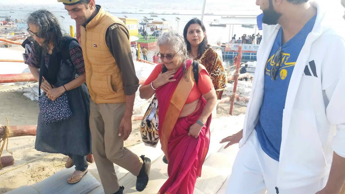 Maha Kumbh: Sudha Murty Takes Holy Dip In Triveni Sangam