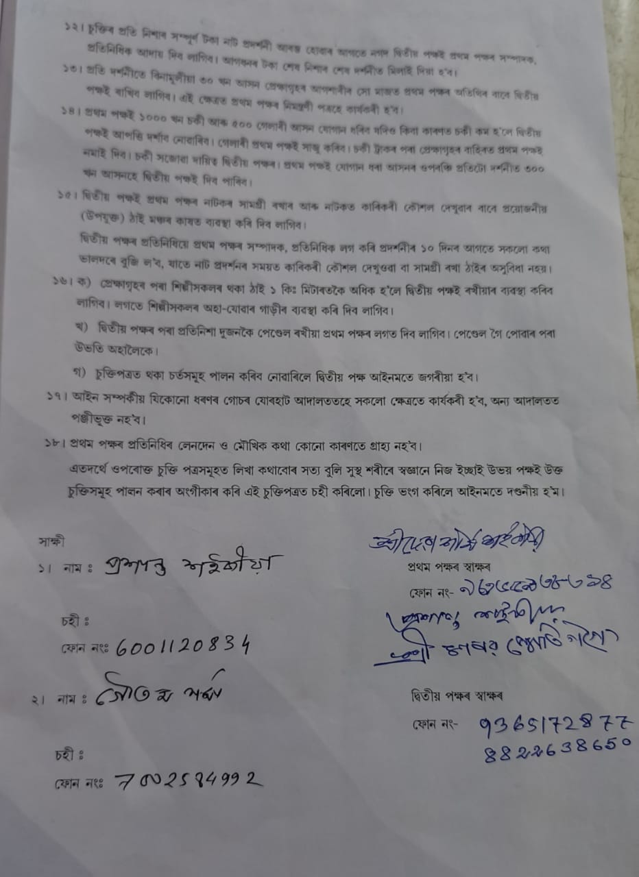 Complaint against Rudraksha Theatre Group for cancelling play at last moment