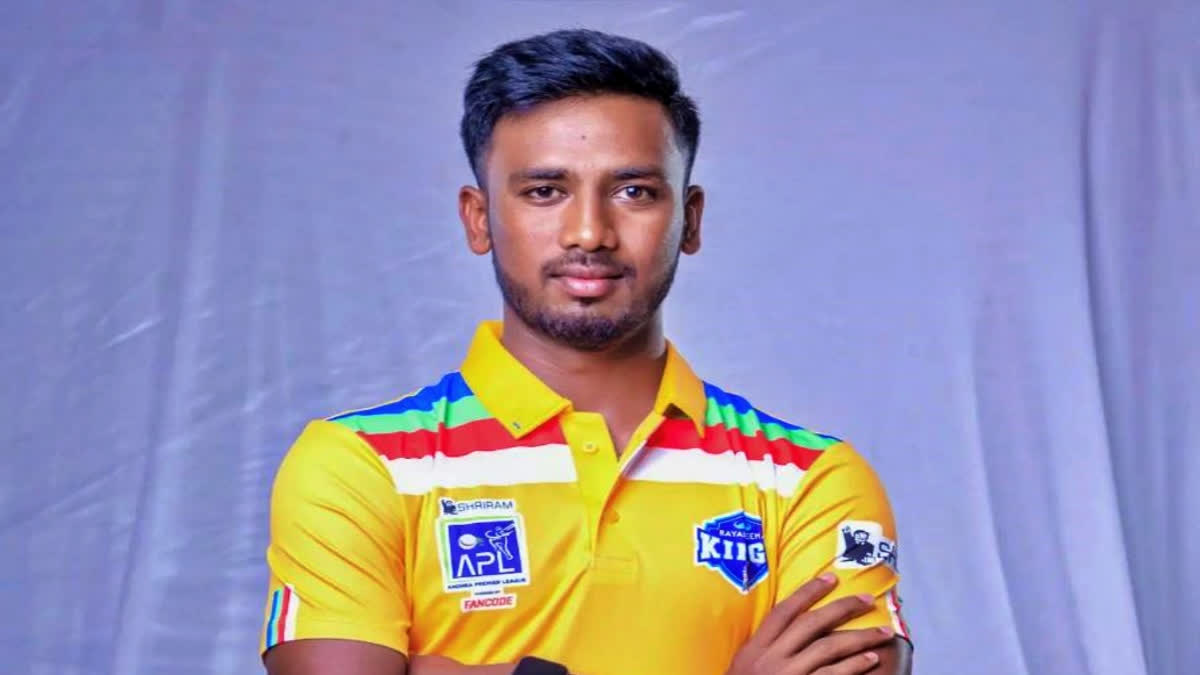 Andhra opening batter Vamshhi Krrishna hit six sixes in an over during a match against Railways in the ongoing Col C K Nayudu Trophy being played at YS Raja Reddy ACA Cricket Stadium in Kadapa.