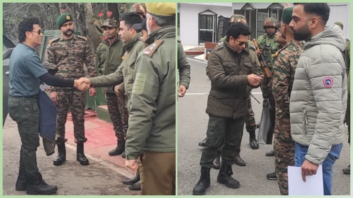 Etv BharatSachin Tendulkar visits border area Uri of Baramulla