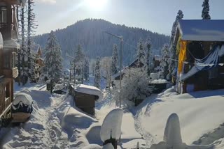 A view of snow clad Gulmarg