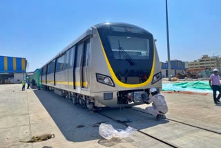 driverless train  unveiled  Metro Yellow Line  ಚಾಲಕ ರಹಿತ ರೈಲು  ನಮ್ಮ ಮೆಟ್ರೋ ಹಳದಿ ಮಾರ್ಗ