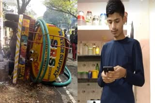 Water tanker overturns  Pedestrian  Bengaluru  ವಾಟರ್ ಟ್ಯಾಂಕರ್ ಪಲ್ಟಿ  ಪಾದಚಾರಿ ಸಾವು