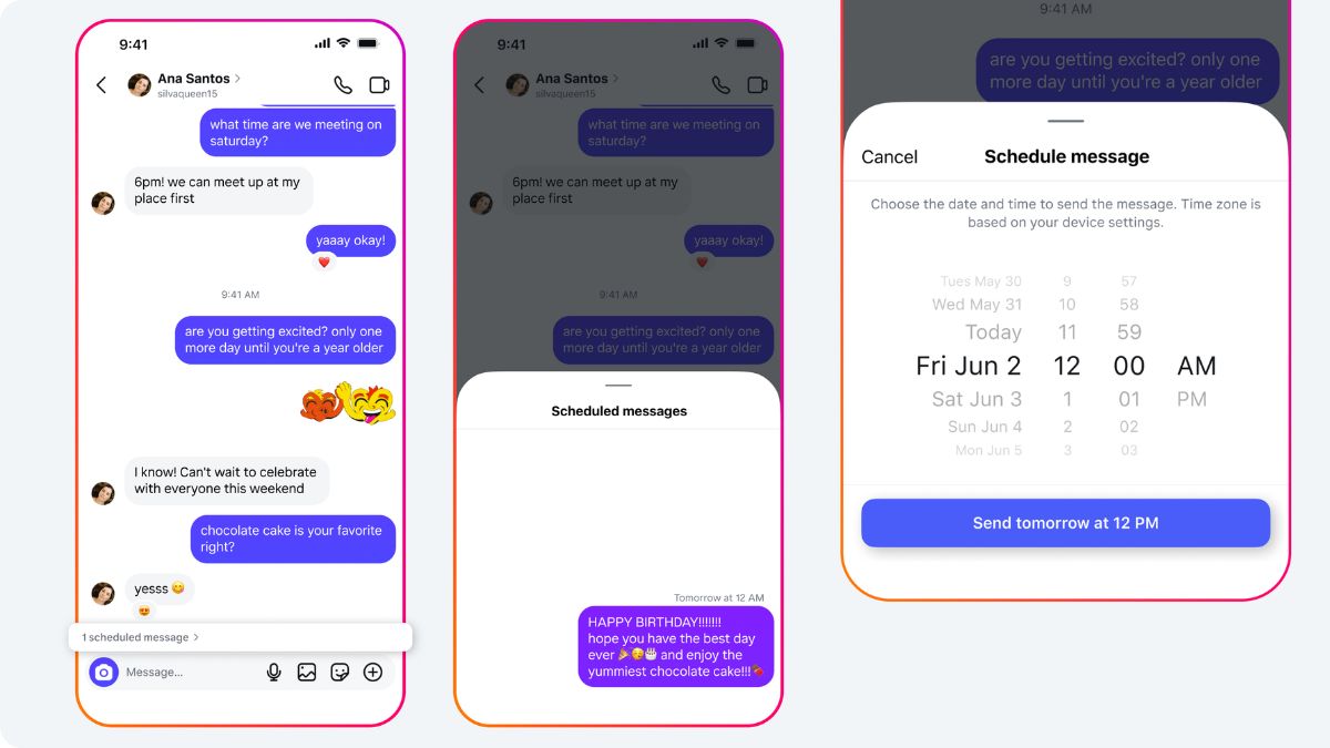Message Scheduling feature in Instagram DM