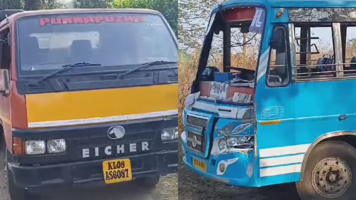 ACCIDENT ON SHORANUR STATE HIGHWAY  BUS AND TIPPER ACCIDENT  6 BUS PASSENGERS INJURED  THRISSUR