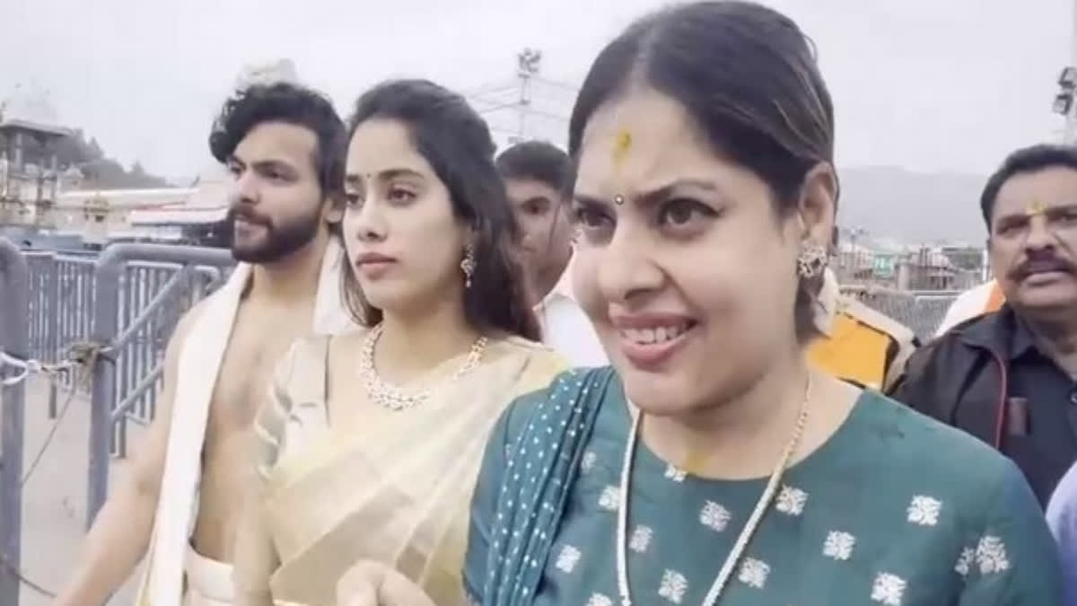Bollywood actor Janhvi Kapoor and and her rumoured beau Shikhar Pahariya went to Tirumala Tirupati Devasthanam for the actress' birthday earlier this month, along with Orry. Now, Orry has released a video detailing their entire journey and experience throughout the visit. In the video, we learn Janhvi, Shikhar and Orry took the steps barefoot and completed the journey by walking on their knees.