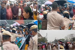 Public protest against Minor Girl Murder Case in front of Bongaigaon SP office