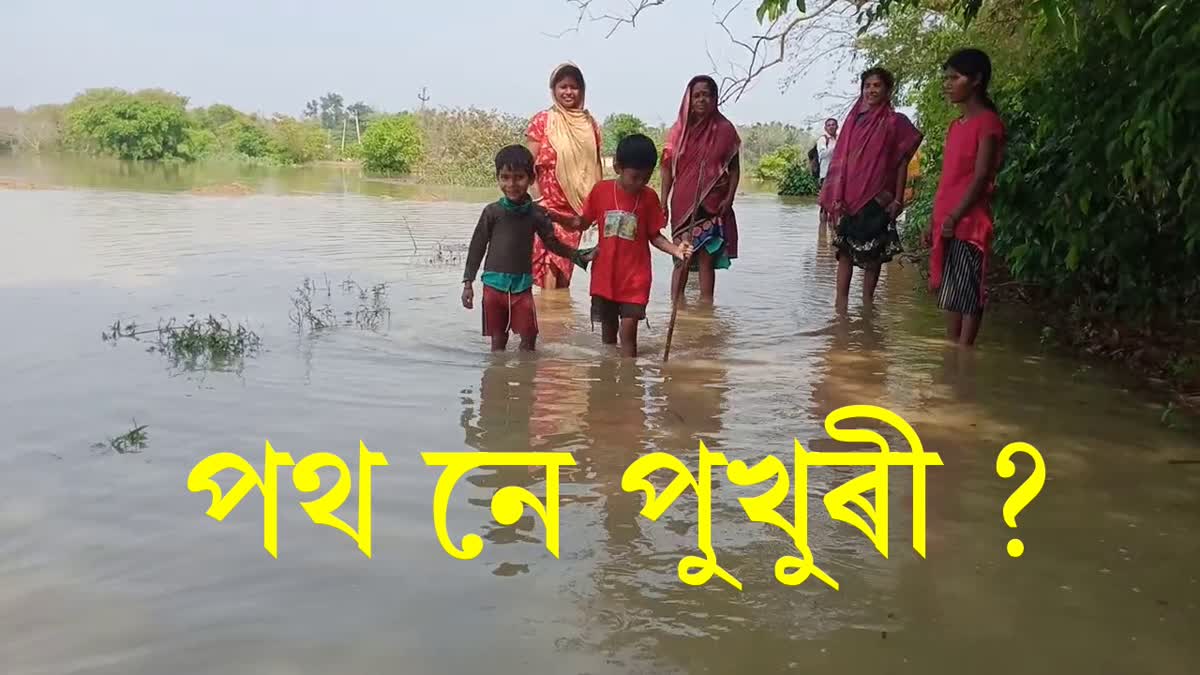 Artificial flood in Sarupathar