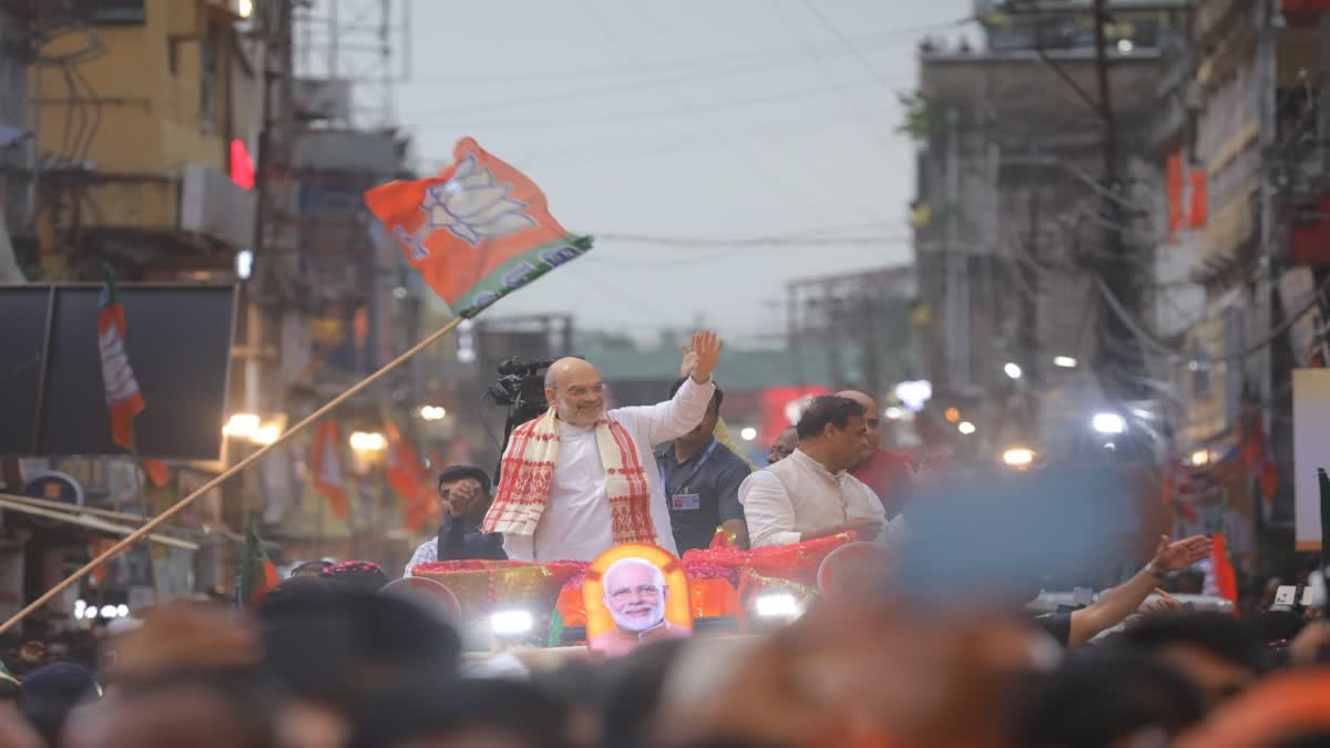 LOKSABHA ELECTIONS AMIT SHAH HOLDS ROADSHOW IN ASSAM SILCHAR (Photo - Socail Media X, Himanta Biswa Sarma)