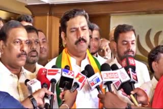 BJP state president B Y Vijayendra spoke to the media.