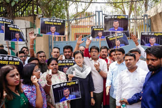 Carrying insulin, the workers and leaders of the Aam Aadmi Party protested outside the Tihar jail in west Delhi on Sunday and demanded that insulin be given to Chief Minister Arvind Kejriwal who is suffering from diabetes.