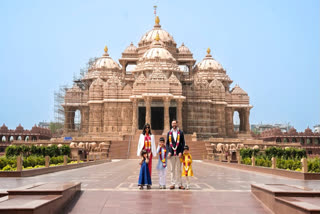 JD Vance arrived in Delhi with his wife Usha and three children. His sons were wearing a kurta-pyjama, and his daughter wore an anarkali suit.