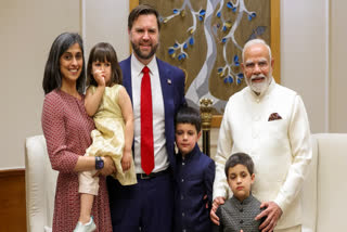 Prime Minister Narendra Modi during a meeting with US Vice President JD Vance, Second Lady Usha Vance and their children