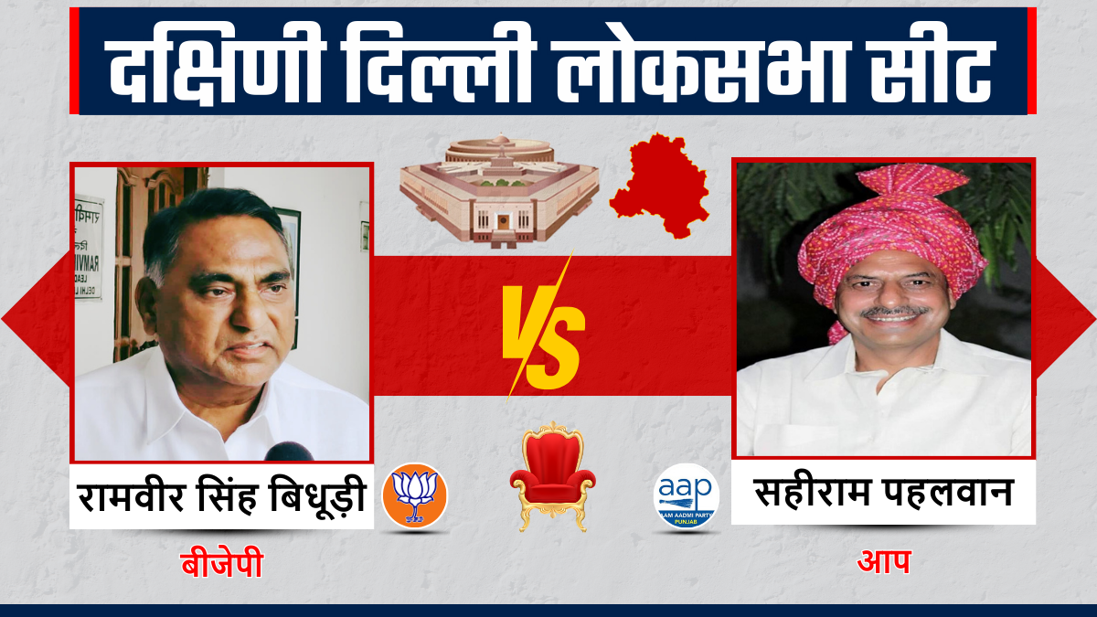 दक्षिणी दिल्ली से भाजपा ने विधानसभा के नेता प्रतिपक्ष रामवीर सिंह बिधूड़ी को मैदान में उतारा है. जबकि AAP ने सहीराम पहलवान को टिकट दिया है.