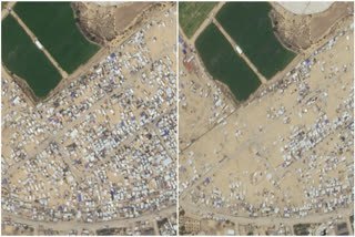 Newly-released satellite photos reviewed by the Associated Press show a large exodus of Palestinians from the southernmost Gaza city of Rafah earlier this month ahead of a feared Israeli ground invasion there.