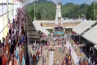 Devotees Huge Rush in Tirumala Temple
