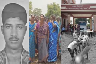 Vadivelu found dead in Kovilpalayam near Palladam and a photo describing his death