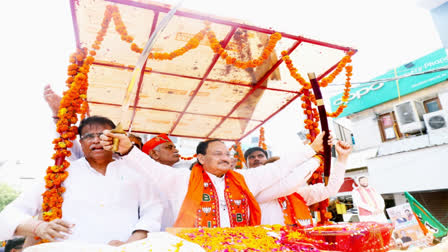 JP Nadda road show in Rohtak