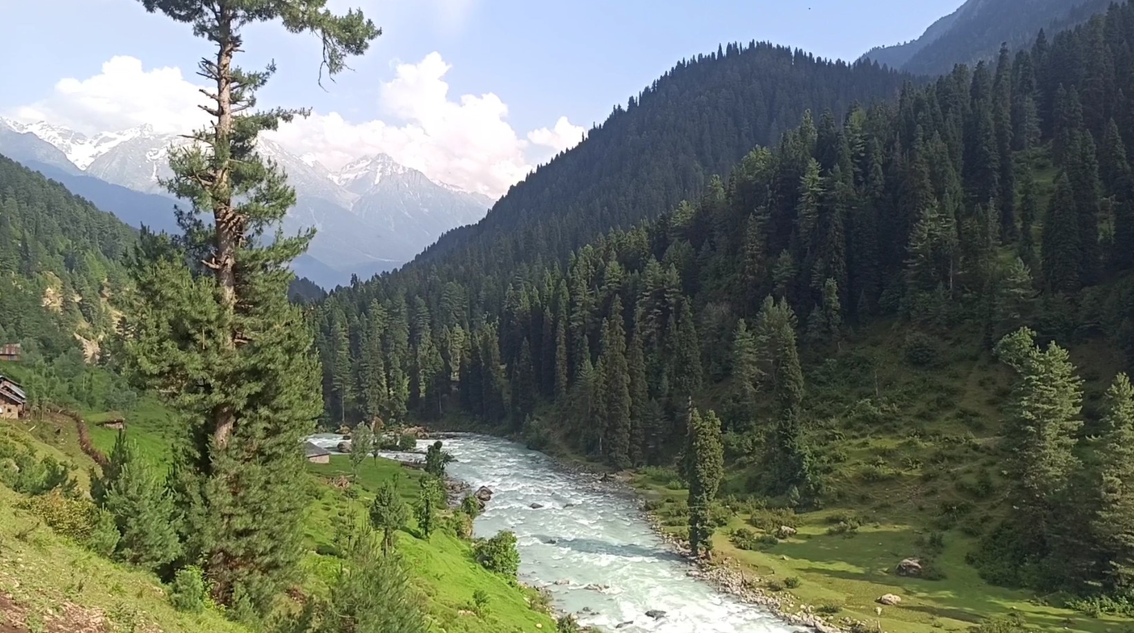قاضی گنڈ شہر کے مضافات میں قدرتی جھرنے اور چنار کے درختوں کی خوبصورت وادیاں