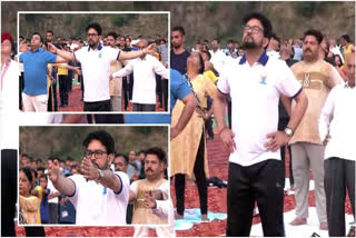 Union Minister Anurag Thakur takes part in International Yoga Day celebrations