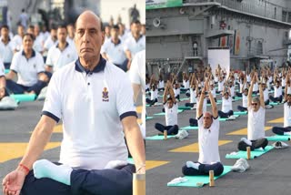 Rajnath Singh on International Day of Yoga  International Yoga Day 2023  പ്രതിരോധ മന്ത്രി രാജ്‌നാഥ് സിങ്  Defense minister Rajnath Singh  Rajnath Singh  രാജ്‌നാഥ് സിങ്  അന്താരാഷ്‌ട്ര യോഗ ദിനം  ഐഎൻഎസ് വിക്രാന്ത്  INS vikrant  യോഗ ദിനം  യോഗ ദിനം 2023  ജൂൺ 21  ജൂൺ 21 യോഗ ദിനം