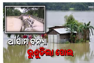 Assam flood: ଭୁଶୁଡିଲା ପୋଲ, ଦେଖନ୍ତୁ ଭିଡିଓ