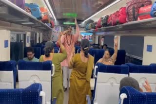 Passengers perform Yoga on Bhopal Delhi Vande Bharat Express