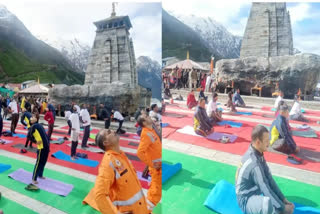 Celebration of International Yoga Day in Kedarnath