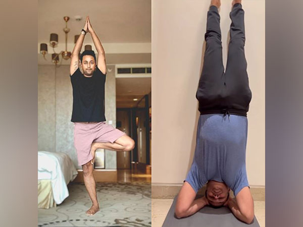 Virender Sehwag, Pragyan Ojha celebrate International Yoga Day