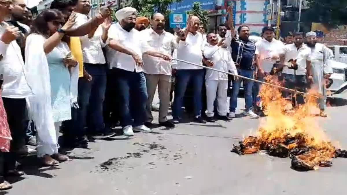 Congress protest in Dehradun