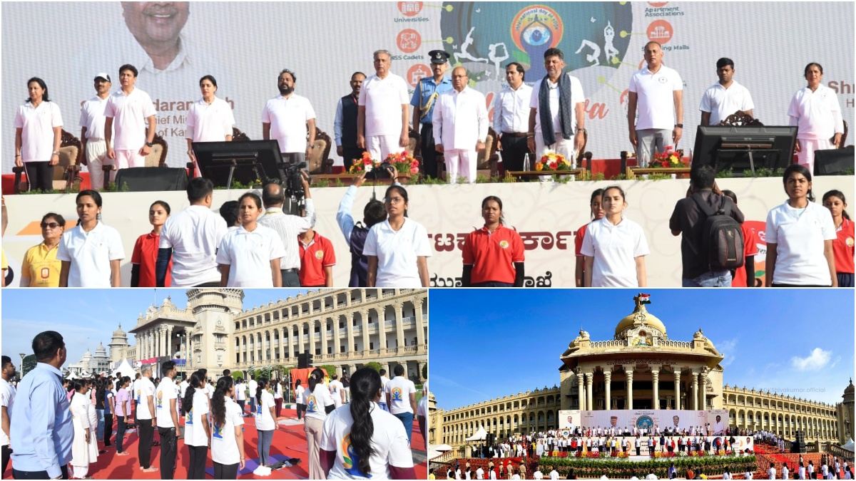 ವಿಧಾನಸೌಧದ ಮುಂಭಾಗದಲ್ಲಿ ನಡೆದ 'ಯೋಗೋತ್ಸವ'