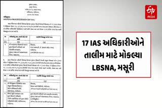 આજે 17 ભારતીય વહીવટી સેવા (IAS) અધિકારીઓને તાલીમ માટે LBSNA મોકલવામાં આવ્યા