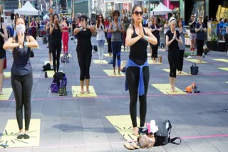 Times Square Showcases Yoga