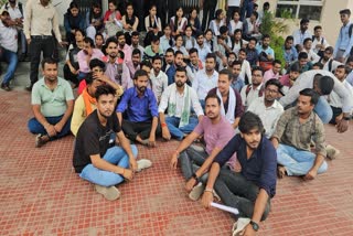 NSUI student union protest at Vinoba Bhave University campus in Hazaribag