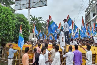 NSUI PROTEST IN DHAMTARI