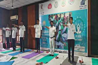 On International Yoga Day people practiced yoga in yoga camps in various districts of Jharkhand