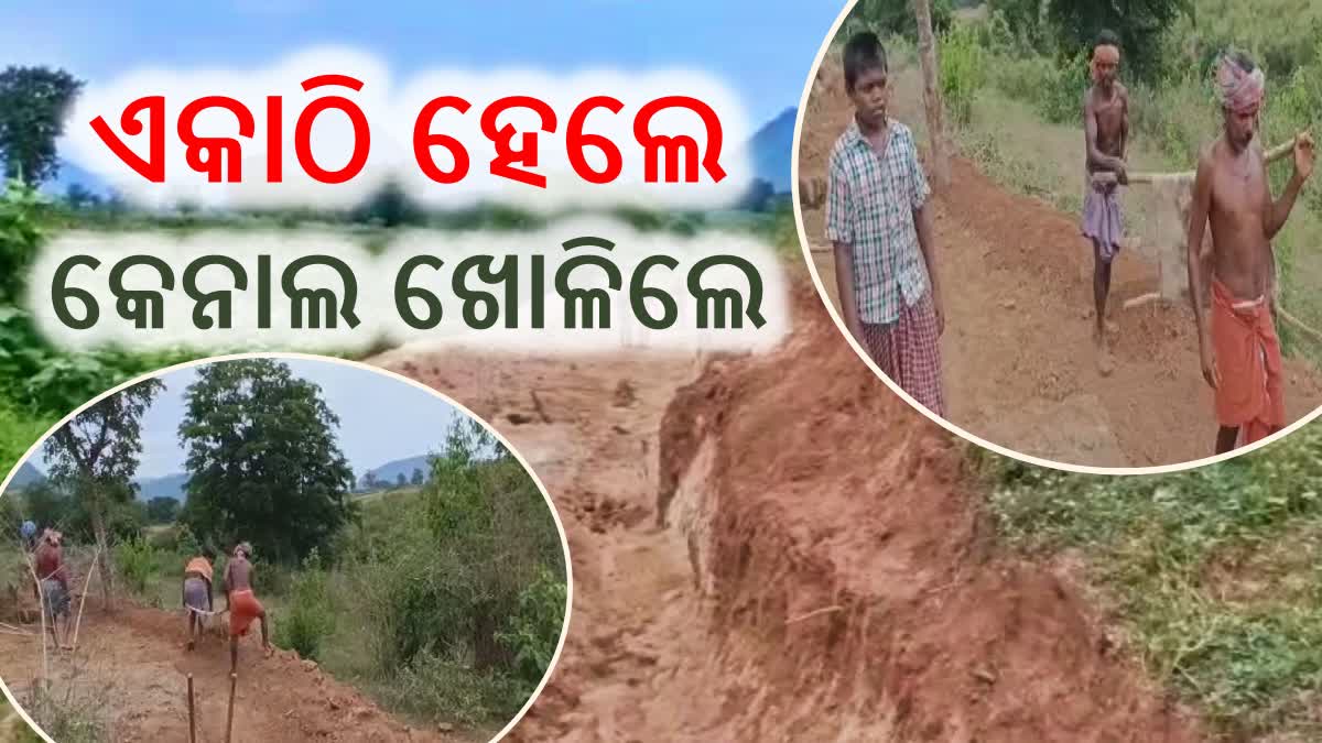 farmer digs canal through to hill