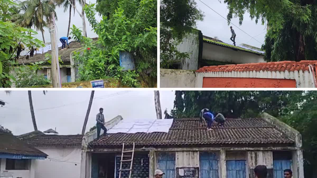 Students repairing school