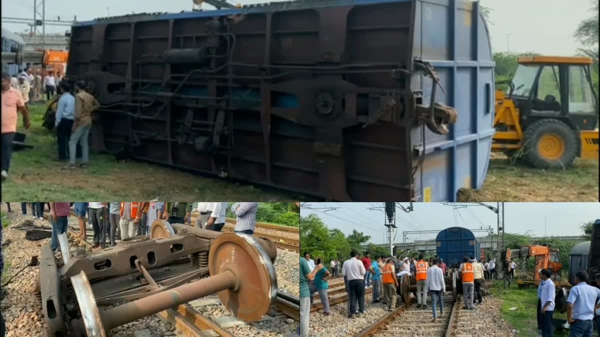 Goods train coaches derailed