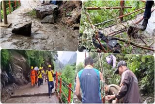 boulders and debris fall on pilgrims in Kedarnath walking route of Rudraprayag in Uttarakhand