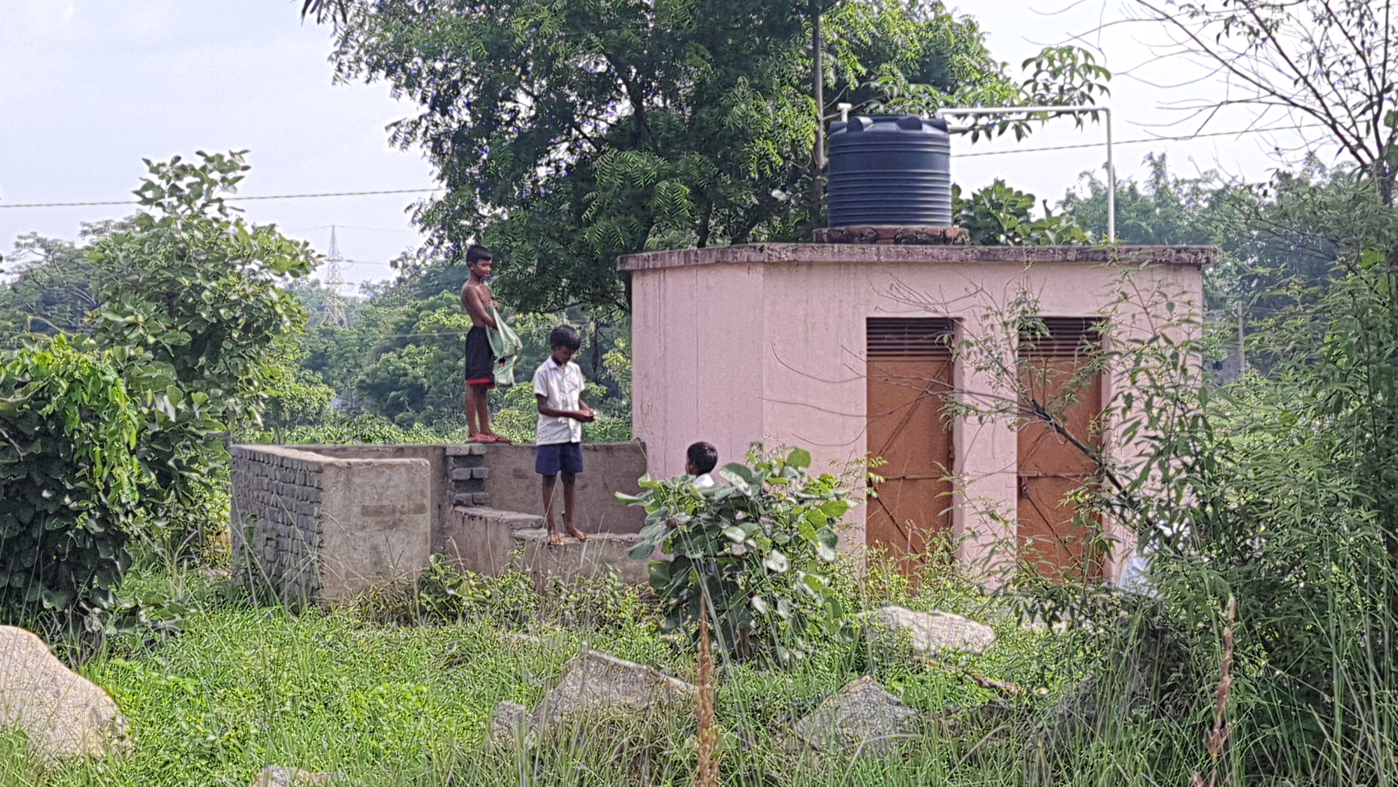 Students working as labour in School premises