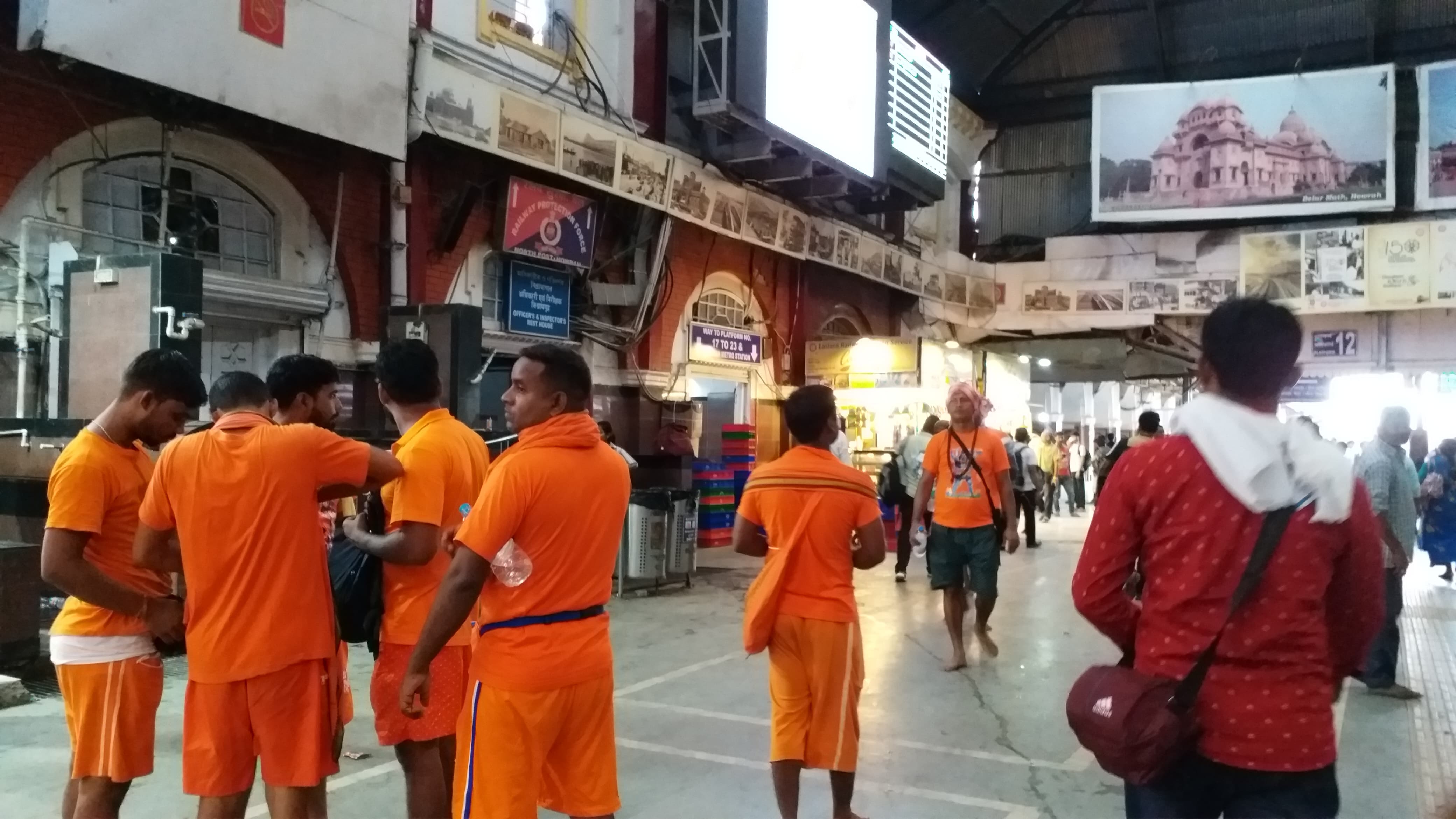 Devotees crowd at Howrah Station