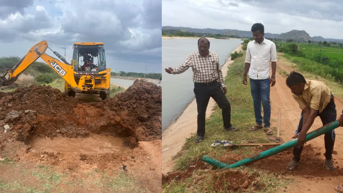 unauthorized-pipelines-cleared-in-left-bank-of-tungabhadra-by-officers-in-koppala