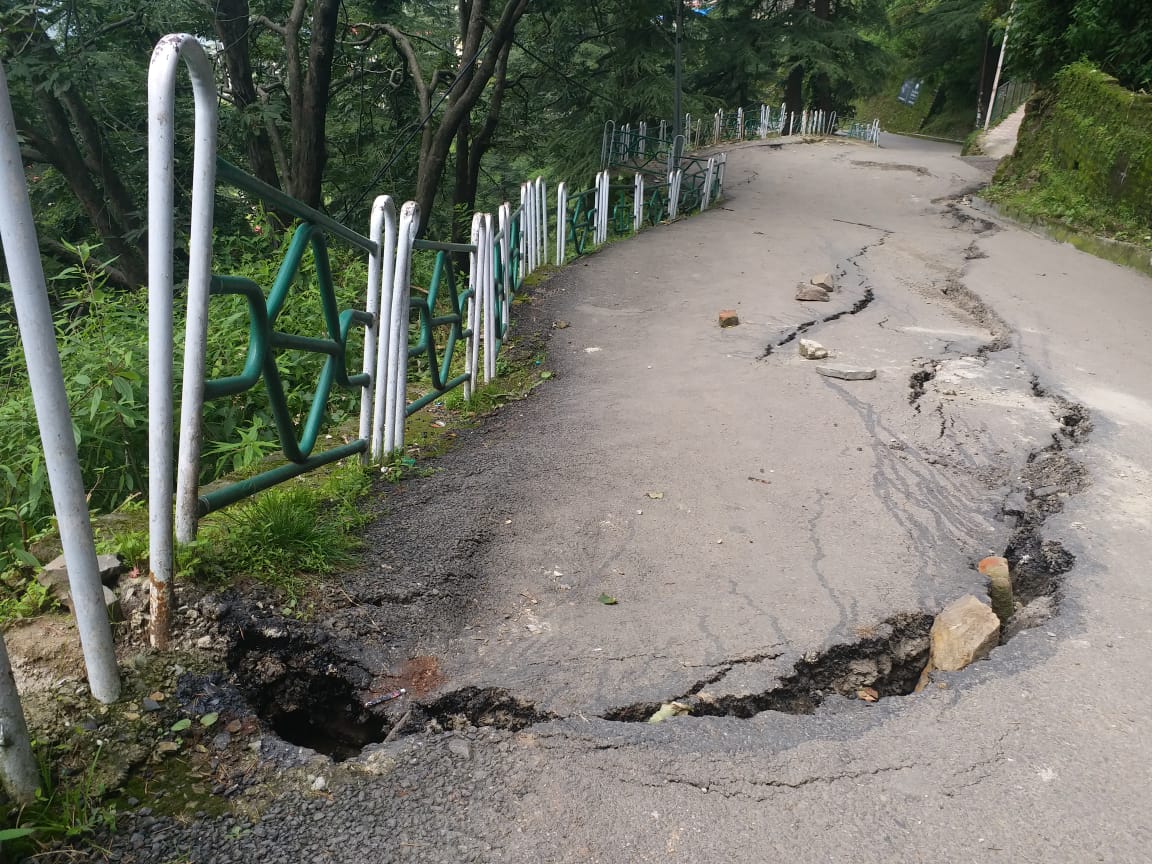 roads damaged due to landslide