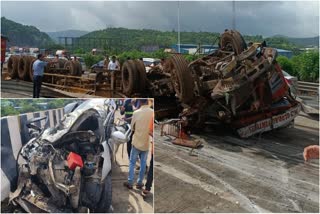 Container overturned on Mumbai-Pune Expressway